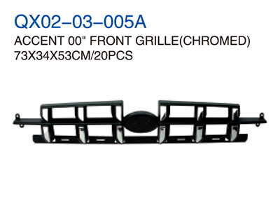 ACCENT 00" FRONT GRILLE CHROMED