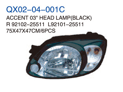 ACCENT 03" HEAD LAMP BLACK