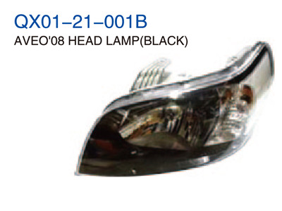 AVEO 08"HEAD LAMP BLACK