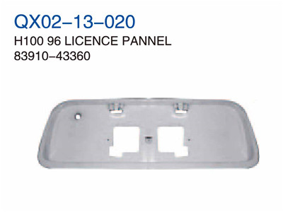 H100 96 LICENSE PANNEL