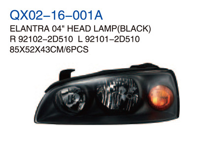 ELANTRA 04" HEAD LAMP BLACK