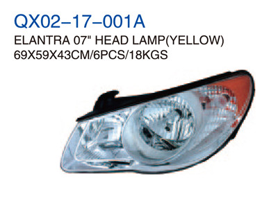 ELANTRA 07" HEAD LAMP YELLOW