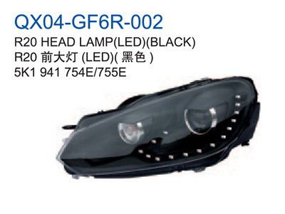 R20 HEAD LAMP LED BLACK