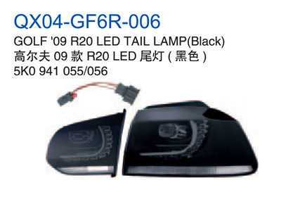 GOLF 09" R20 LED TAIL LAMP BLACK