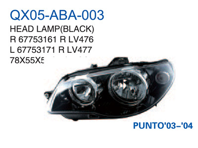 HEAD LAMP BLACK