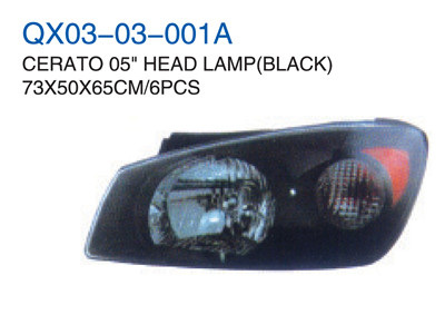 CERATO 05"HEAD LAMP BLACK