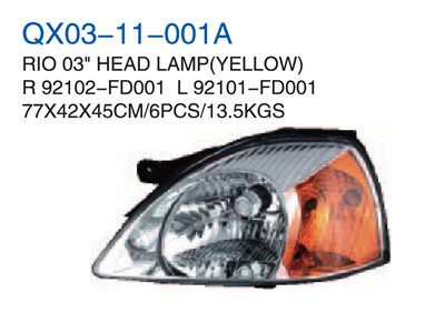 RIO 03"HEAD LAMP YELLOW