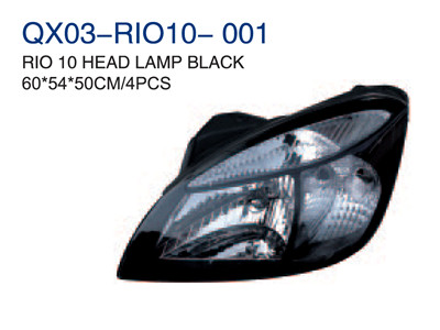 RIO 10"HEAD LAMP BLACK